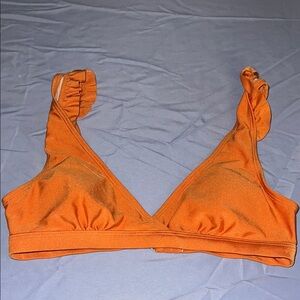 Orange Ruffled Bikini Top Chelsea and Violet size extra small in great condition